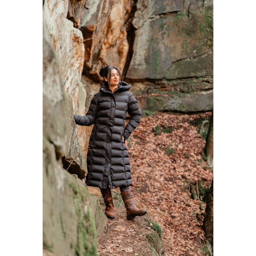 EQPRO Manteau Matelassé Long Eloise Chocolat