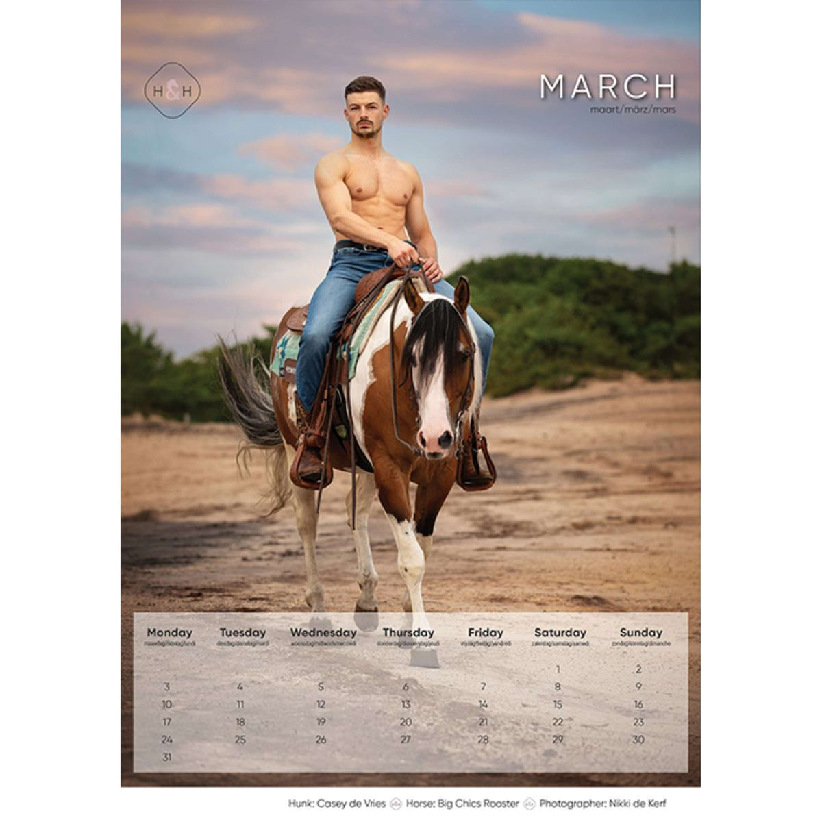 Horse and Hunk Calendrier 2024