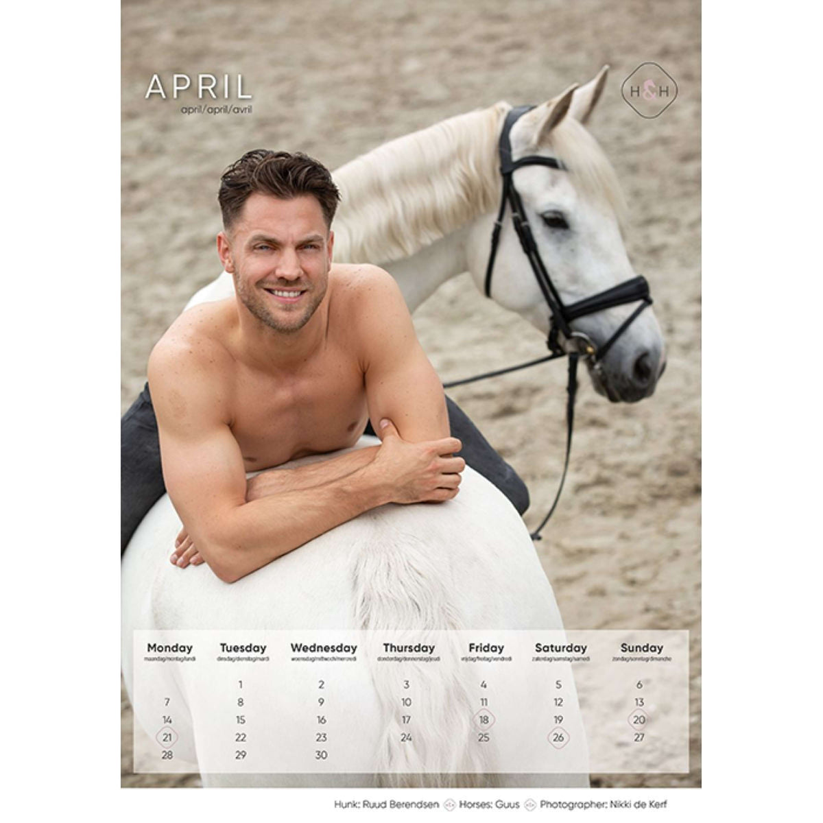 Horse and Hunk Calendrier 2024