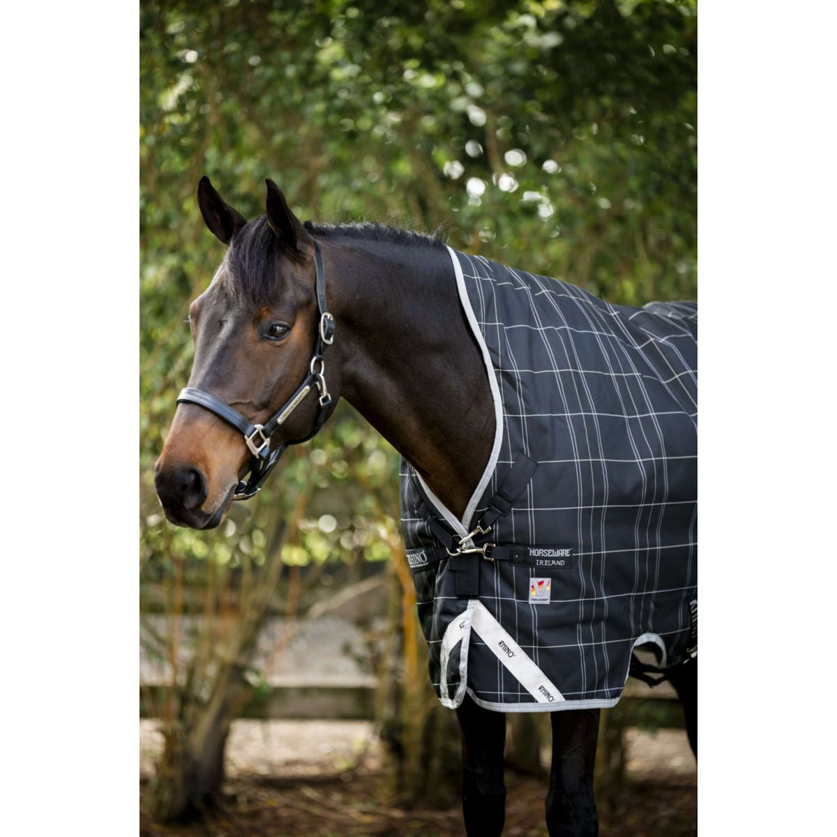 Rhino Wug Turnout Medium Varilayer 250g Black/Grey/White Check/Gray