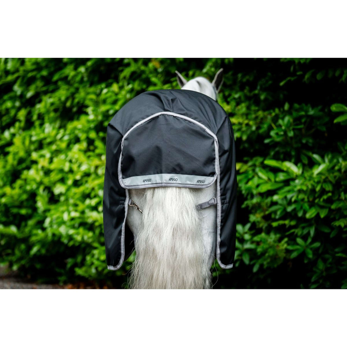 Amigo Turnout Rug 1200D 250g Black/Titanium Grey/Silver