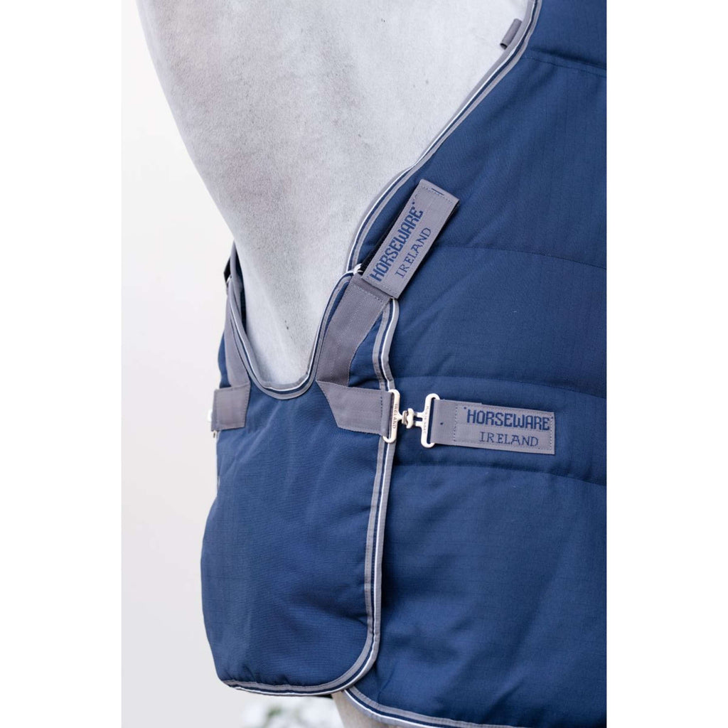 Rambo Optimo Couverture d'Écurie Plus 400g Navy/Thunderstorm Grey/Silver