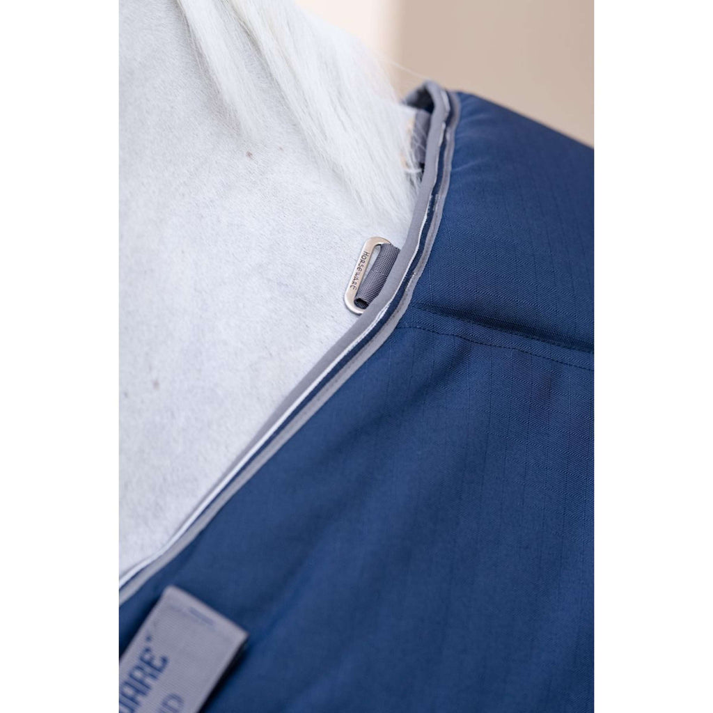 Rambo Optimo Couverture d'Écurie Plus 400g Navy/Thunderstorm Grey/Silver