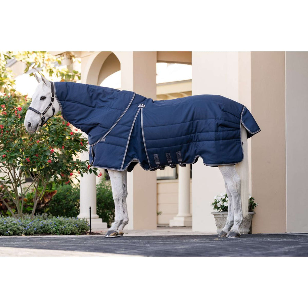 Rambo Optimo Couverture d'Écurie Plus 400g Navy/Thunderstorm Grey/Silver