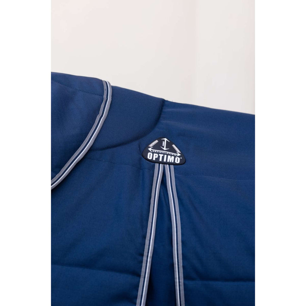 Rambo Optimo Couverture d'Écurie Plus 400g Navy/Thunderstorm Grey/Silver