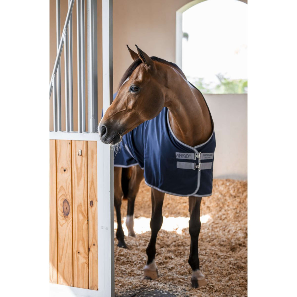 Amigo Couverture d'Écurie Navy/Titanium Grey/Silver