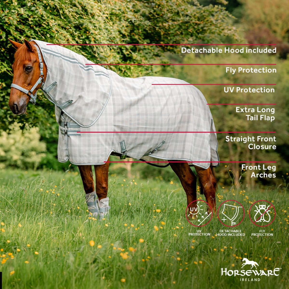 Horseware Couverture Anti-Mouches Newmarket Plus Witney Charcoal