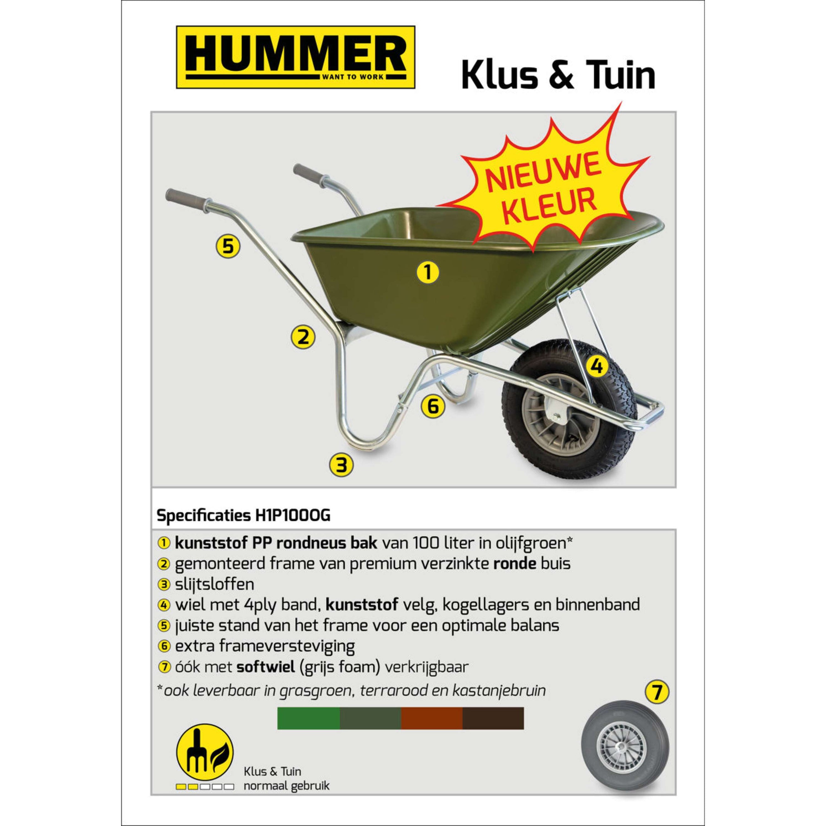 Hummer Brouette Pneu gonflable Olive