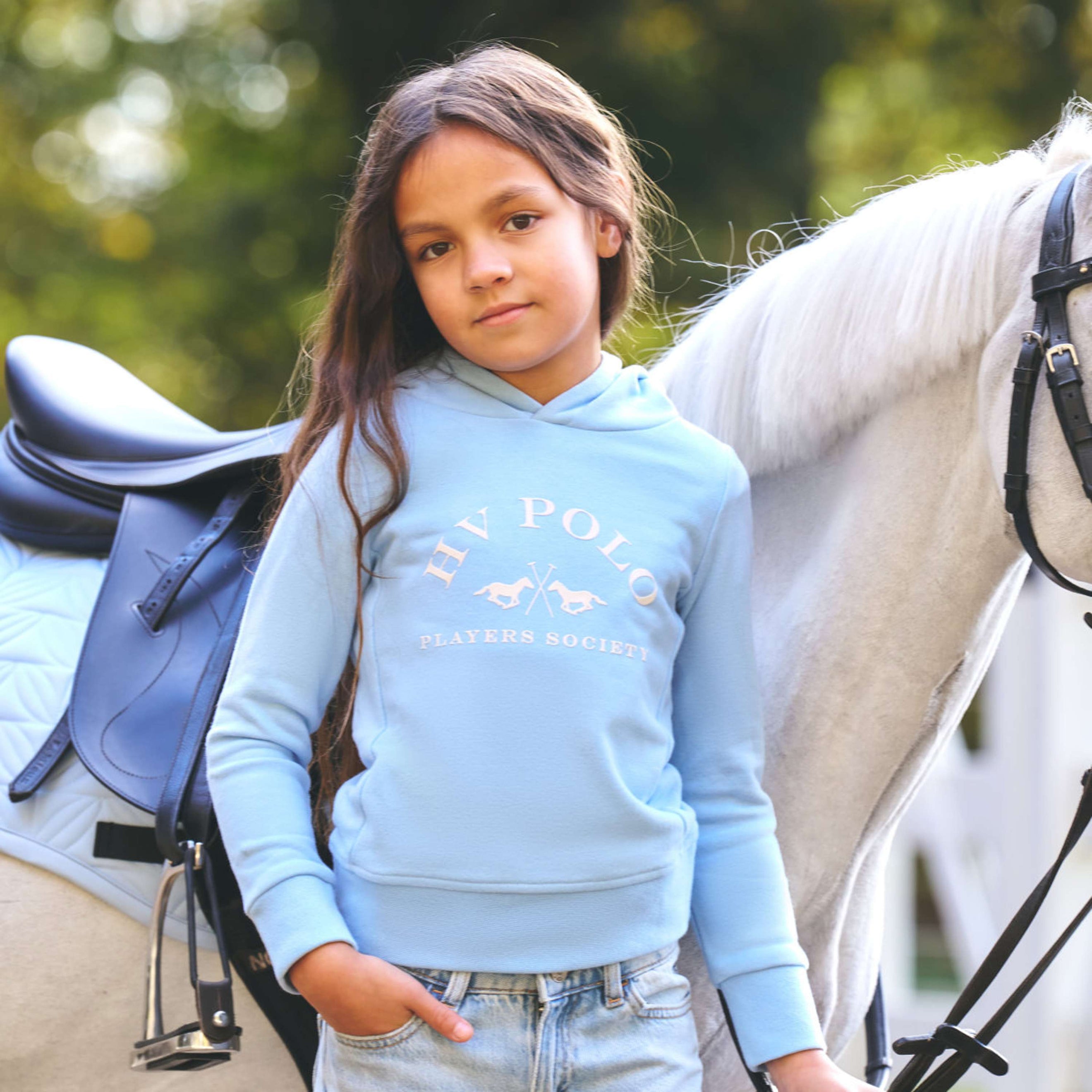 HV Polo Pull col Hoodie HVPJewel Kids Powder Blue HV Polo Pull col Hoodie HVPJewel Kids Powder Blue