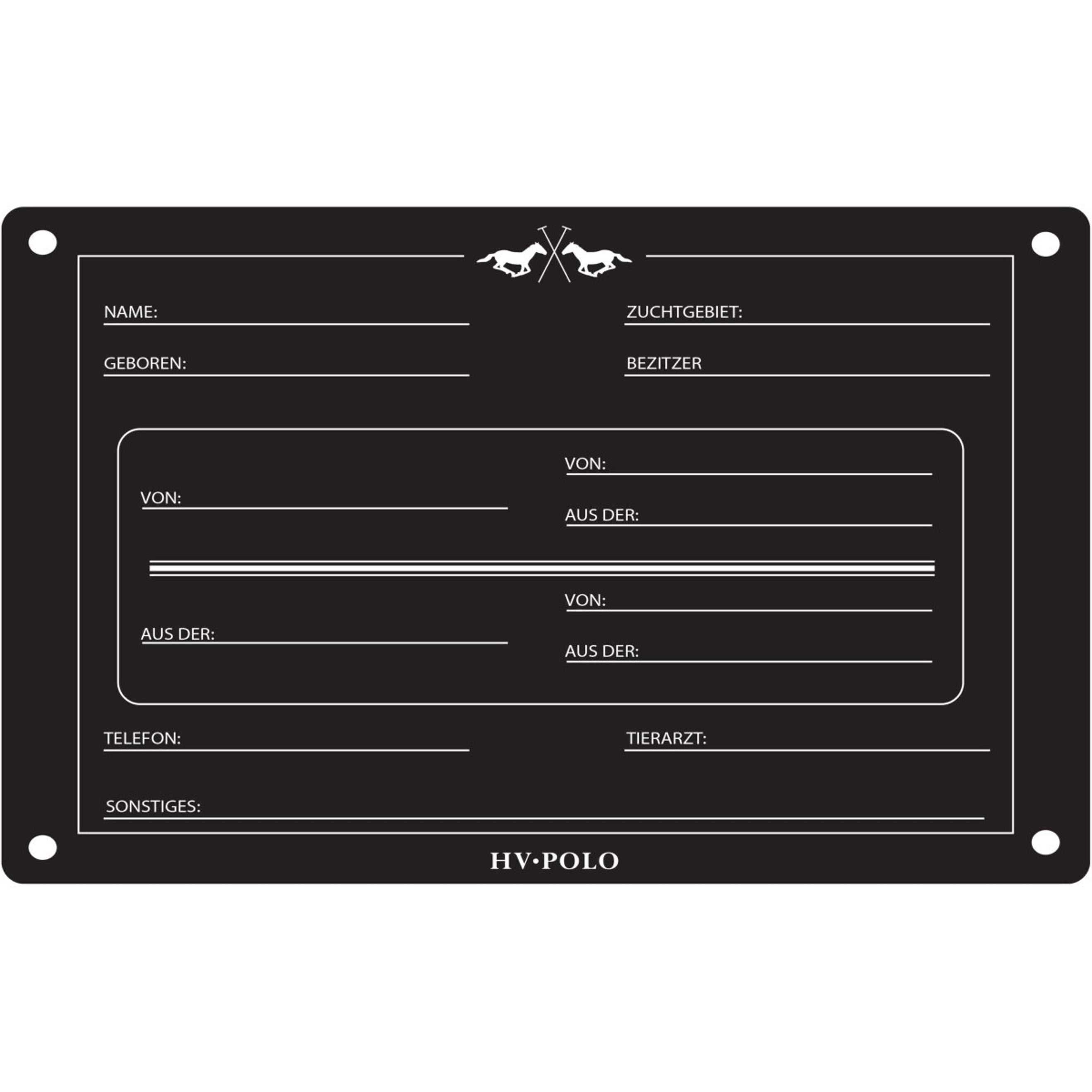 HV Polo Plaque de Box HVPPolo Allemand Noir HV Polo Plaque de Box HVPPolo Allemand Noir