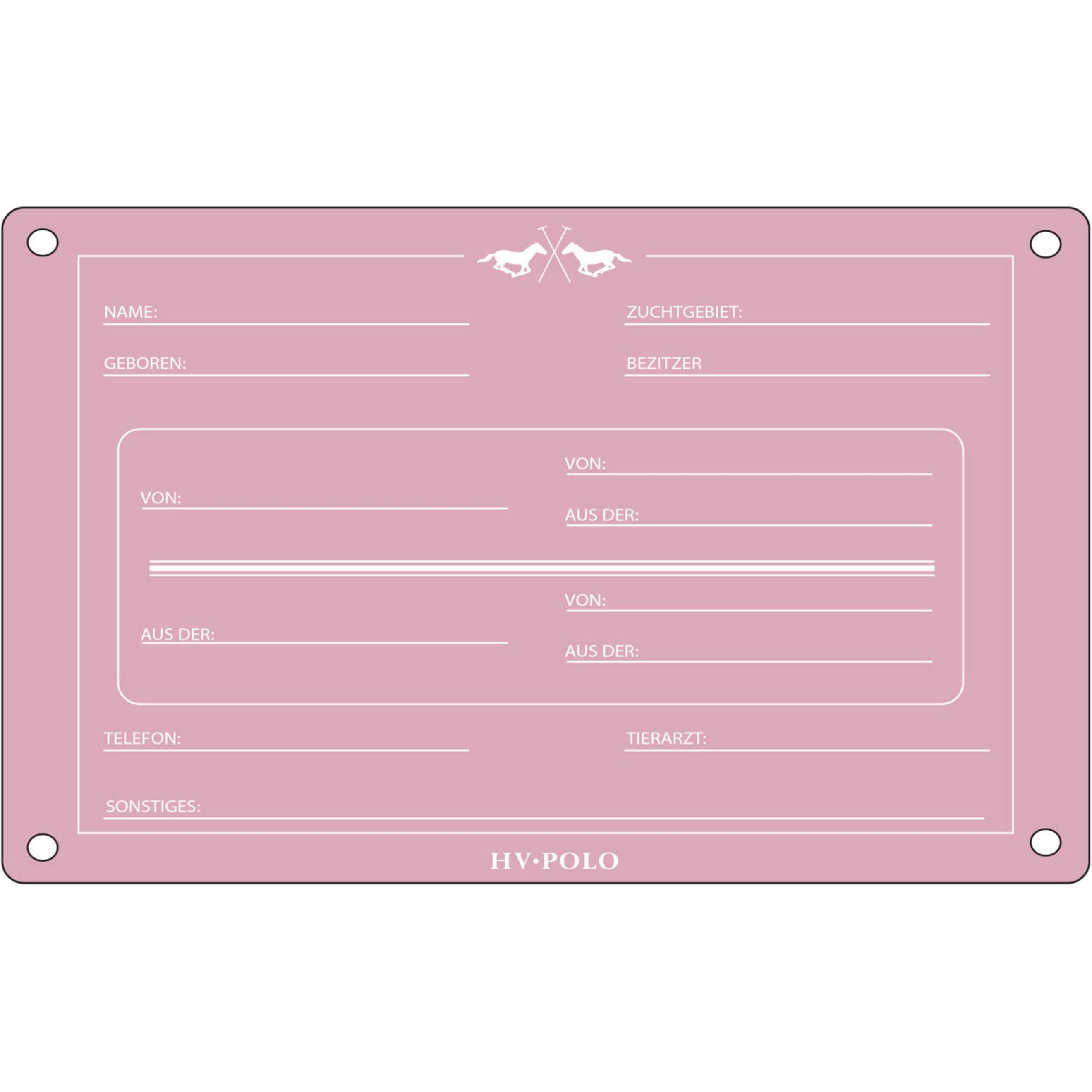 HV Polo Plaque de Box HVPPolo Anglais Pretty Pink