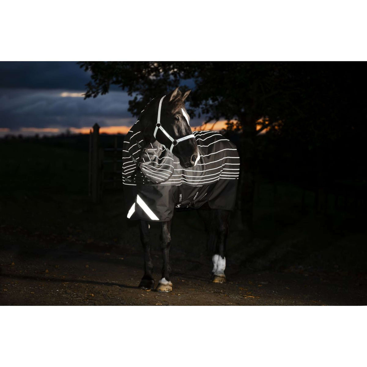 Amigo Turnout Rug FieldSafe Reflectech Plus 1200D 0g Black/Reflective/Black
