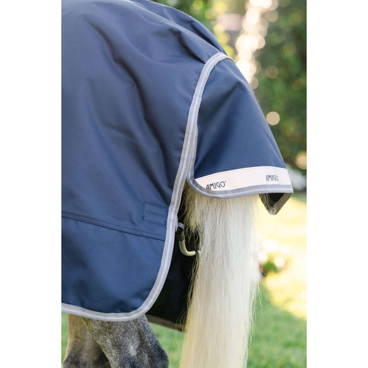 Amigo Chemise Turnout 1200D Pony 50g Marine/Gris Titane/Argent
