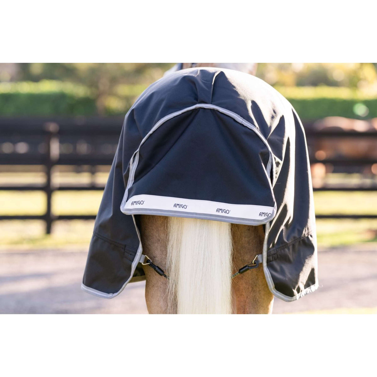 Amigo Chemise Turnout 1200D Pony 0g Noir/Gris Titane/Argent