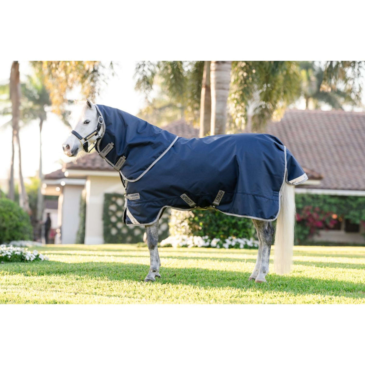 Amigo Chemise Turnout 1200D Plus Pony 0g Marine/Gris Titane/Argent