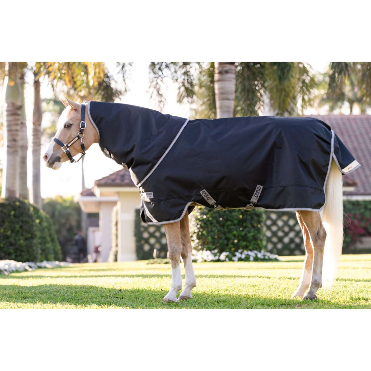 Amigo Chemise Turnout 1200D Plus Pony 0g Noir/Gris Titane/Argent