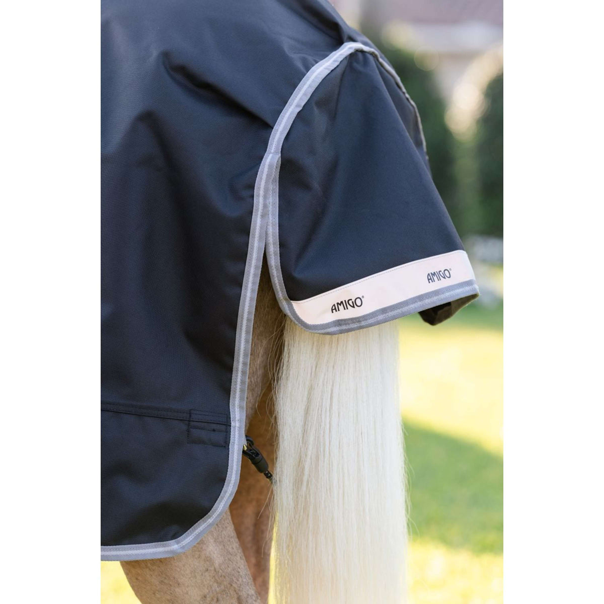 Amigo Chemise Turnout 1200D Plus Pony 0g Noir/Gris Titane/Argent