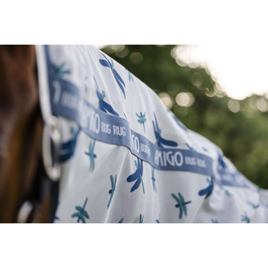 Amigo Couverture Anti-Mouches Plus Pony Dragonfly Print/Silver/Blue/Sage