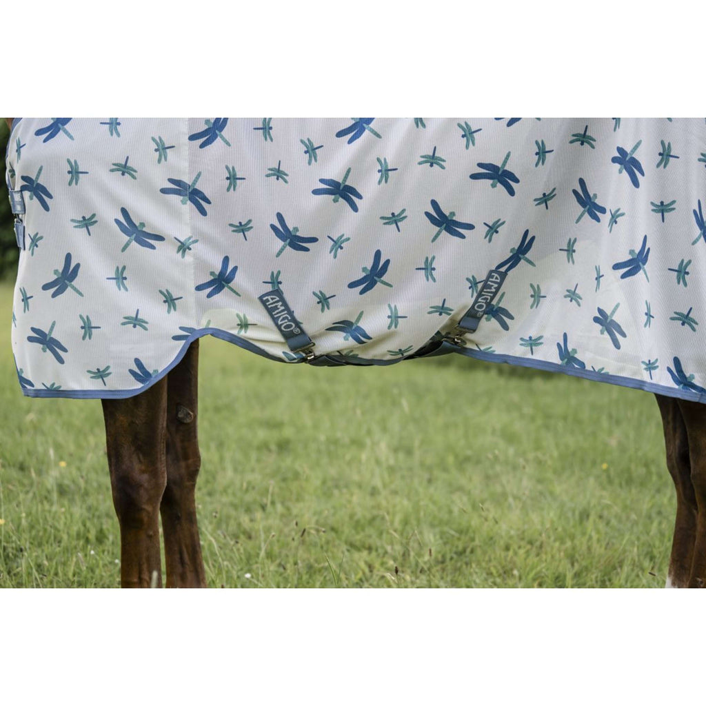 Amigo Couverture Anti-Mouches Plus Pony Dragonfly Print/Silver/Blue/Sage