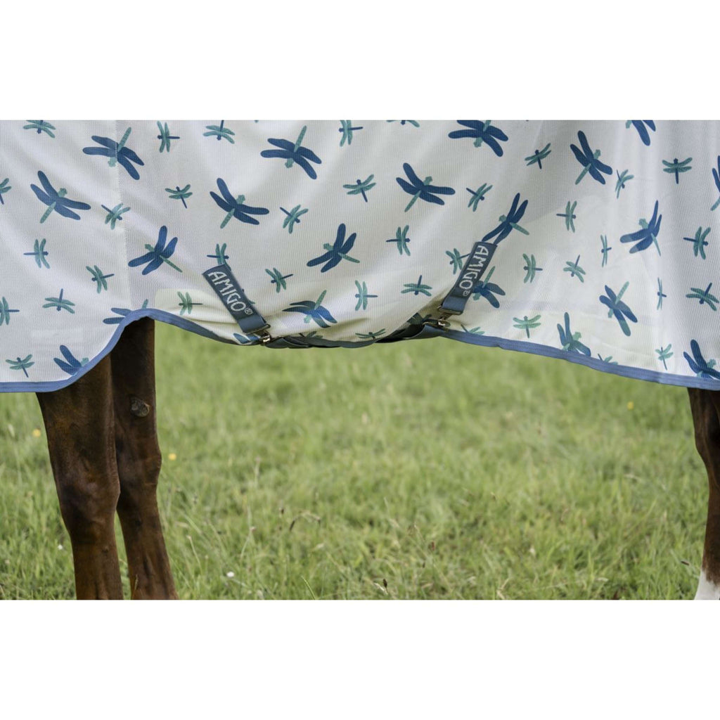 Amigo Couverture Anti-Mouches Dragonfly Print/Silver/Blue/Sage