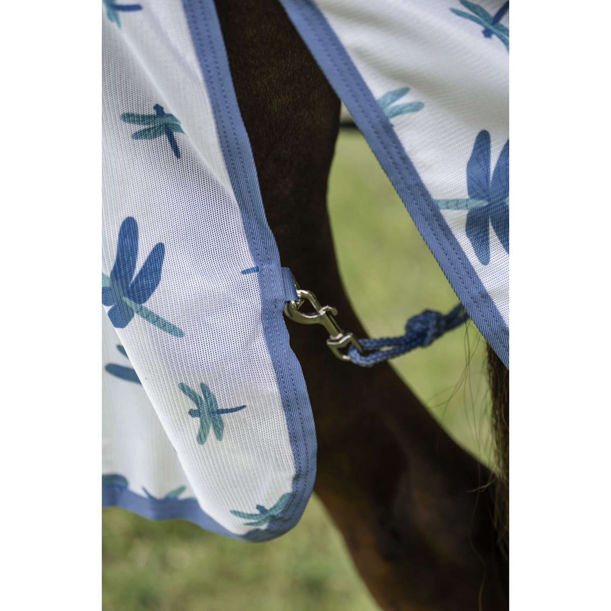 Amigo Couverture Anti-Mouches Dragonfly Print/Silver/Blue/Sage