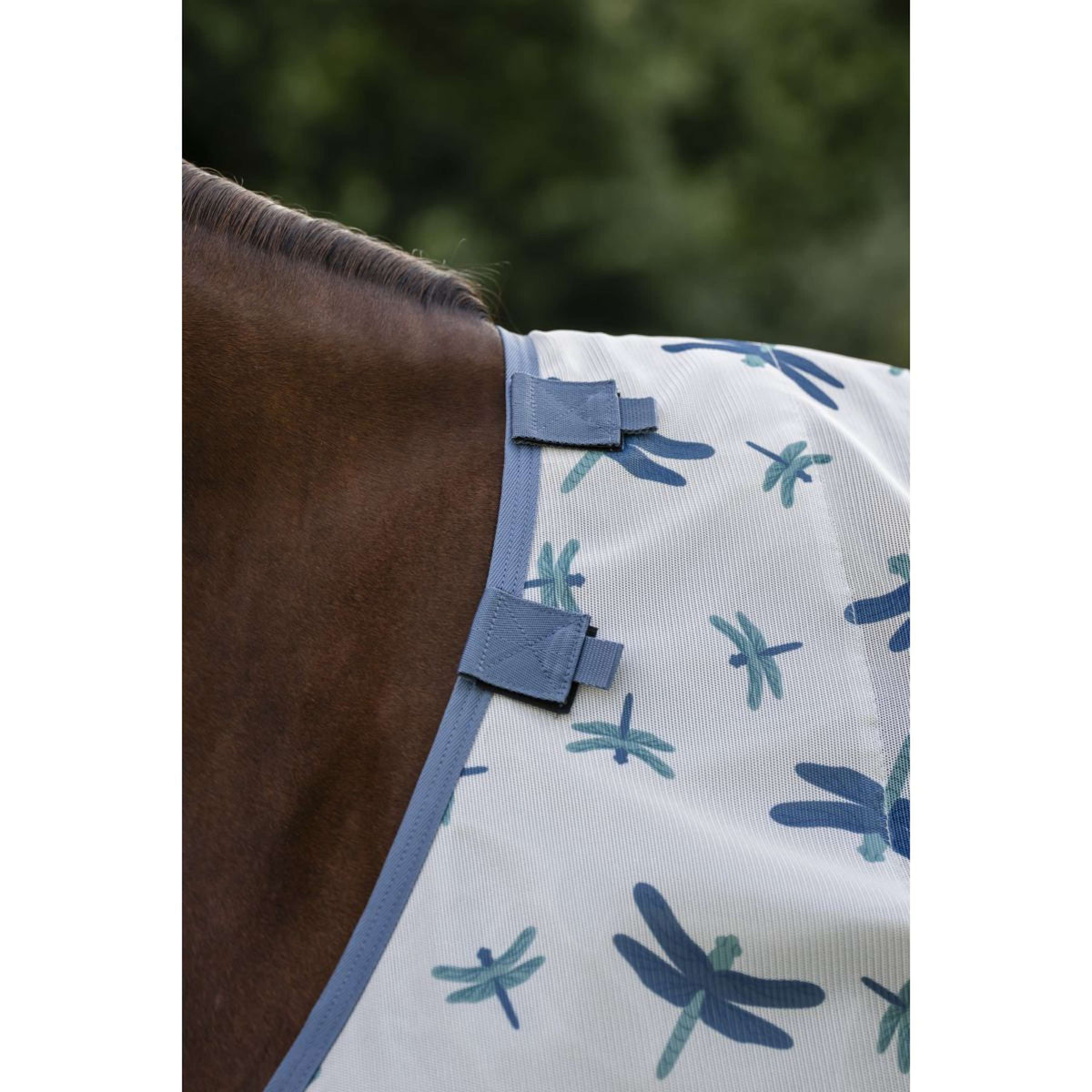 Amigo Couverture Anti-Mouches Dragonfly Print/Silver/Blue/Sage