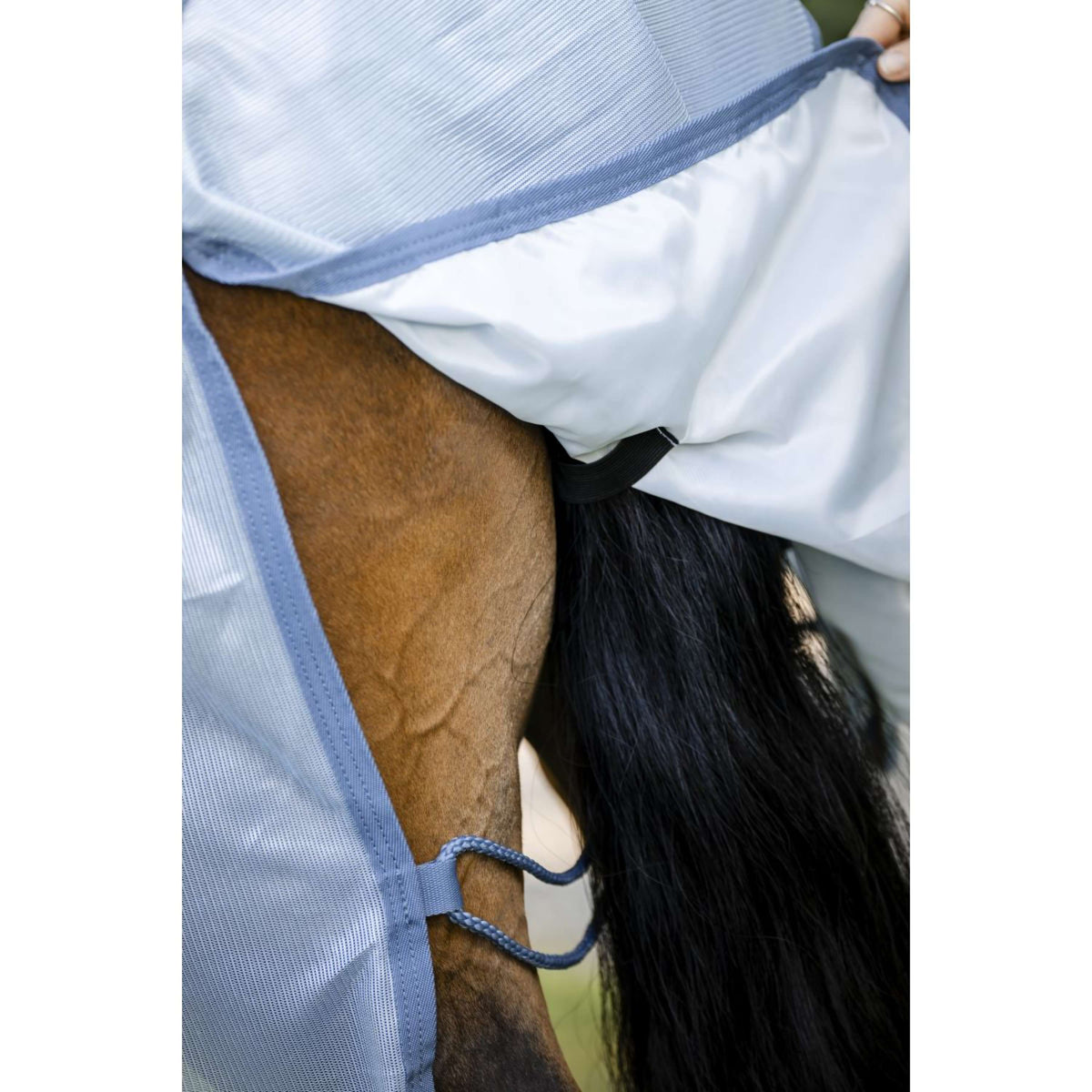 Amigo Couverture Anti-Mouches Integrated Heather Blue/Blue/Silver