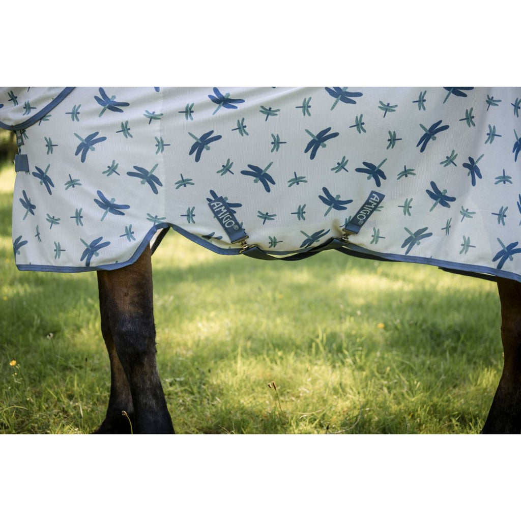 Amigo Couverture Anti-Mouches XL Plus Dragonfly Print/Silver/Blue/Sage