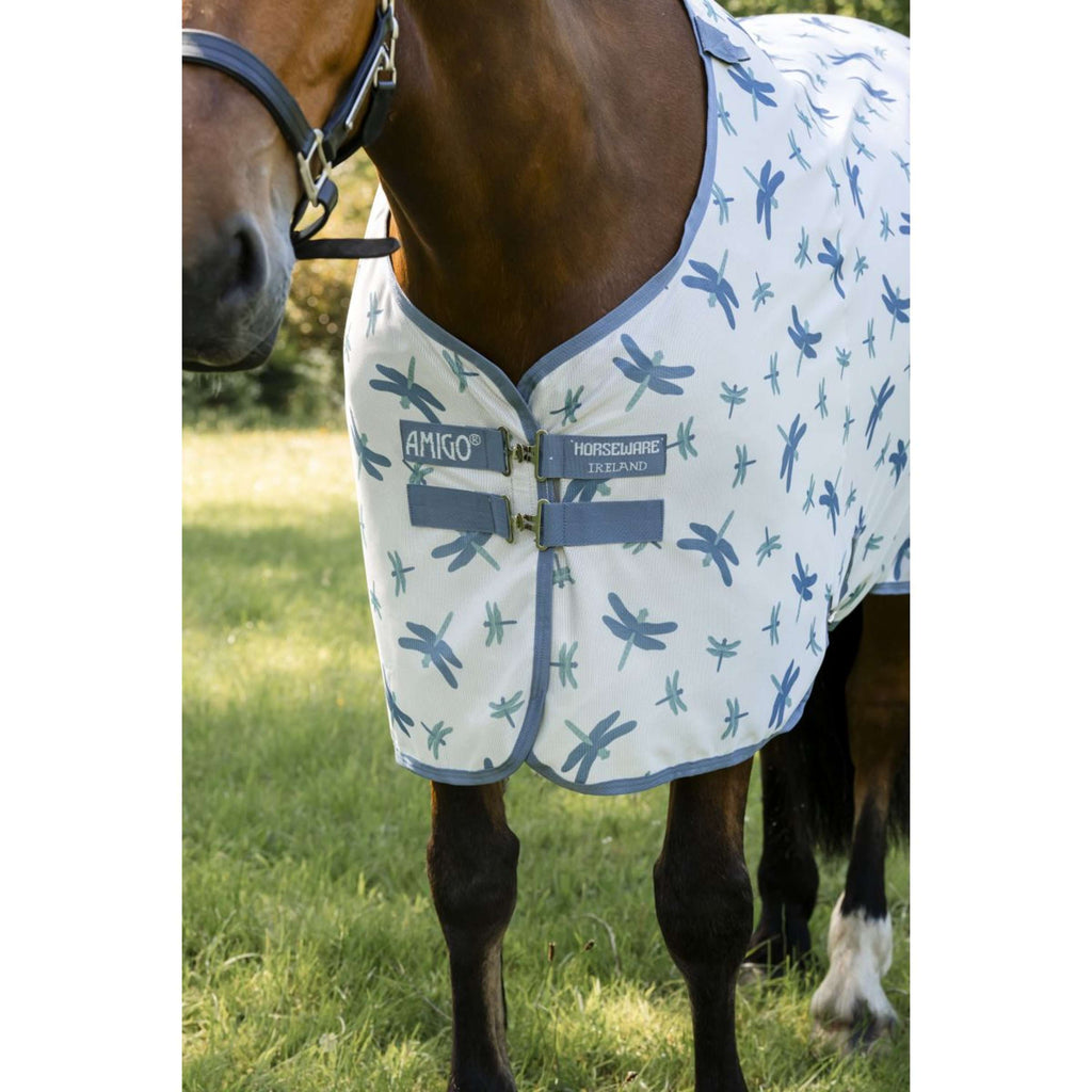 Amigo Couverture Anti-Mouches XL Plus Dragonfly Print/Silver/Blue/Sage