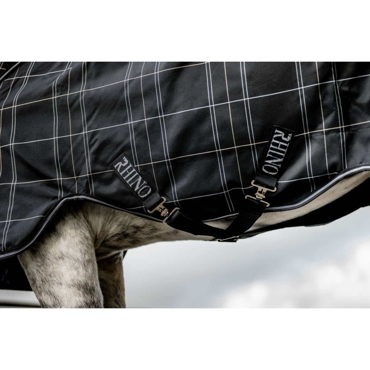 Rhino Chemise Turnout Plus Pony Bundle 0g + 200g Black Check/Noir/Blanc