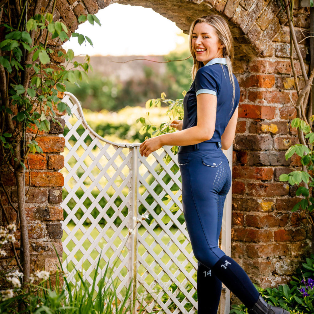 Horseware Pantalon d'Équitation Newmarket High Rise Full Seat Marine