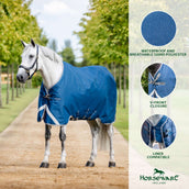 Horseware Therapy Turnout Ionic 100g Bleu Impérial/Argent/Marine
