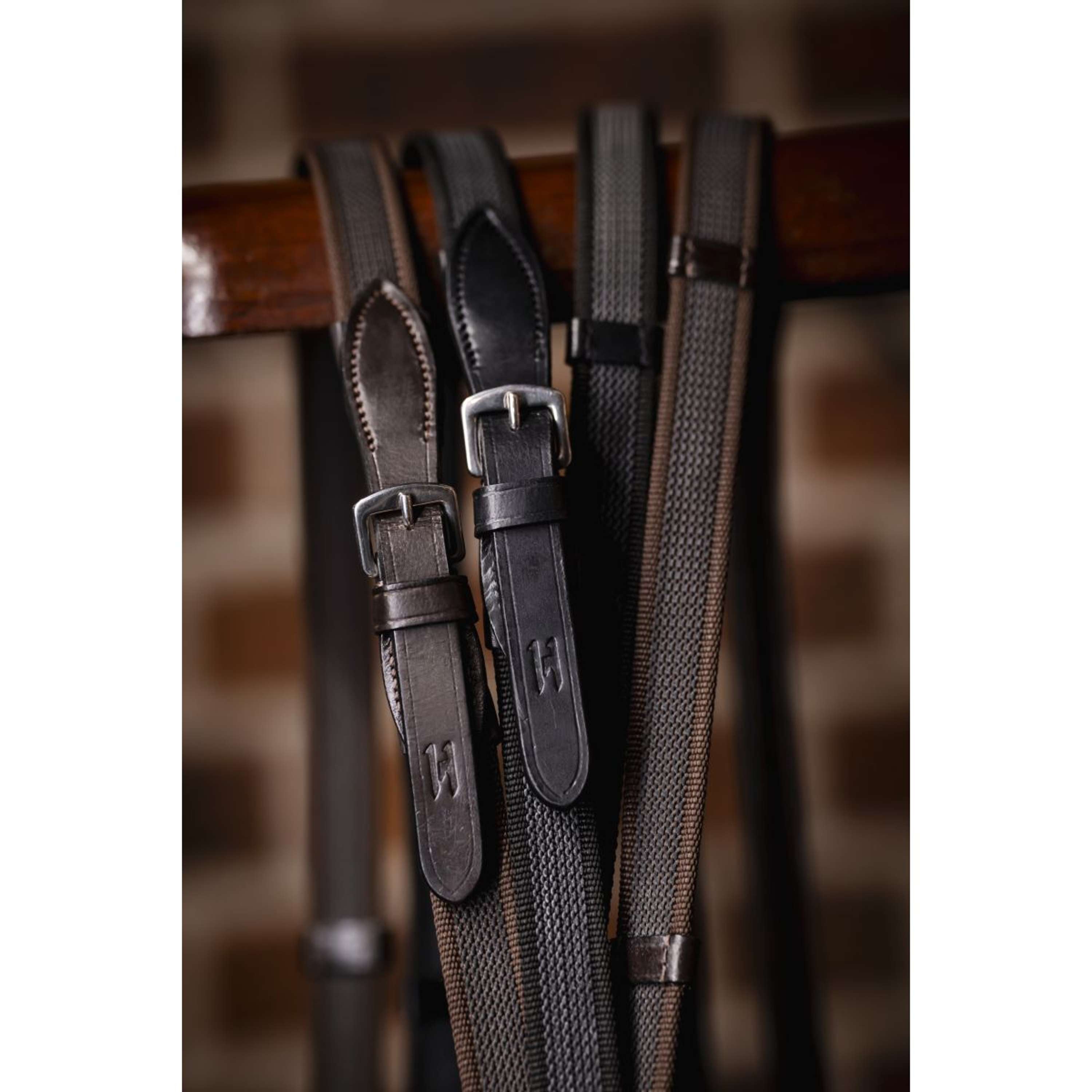 Horseware Rênes Rubber Grip Continental Noir