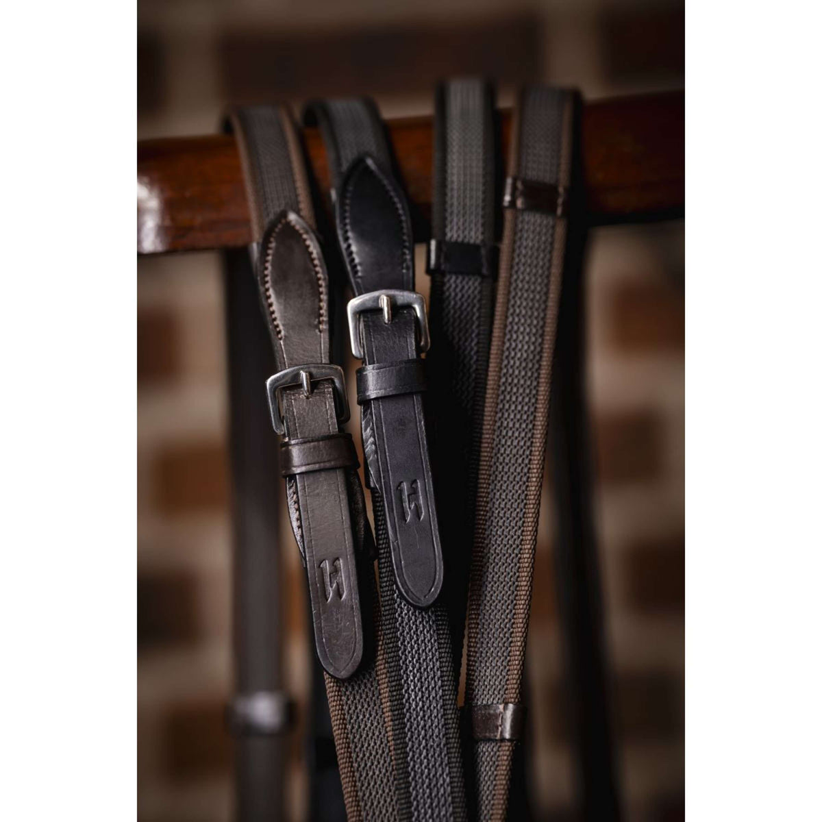 Horseware Rênes Rubber Grip Continental Marron