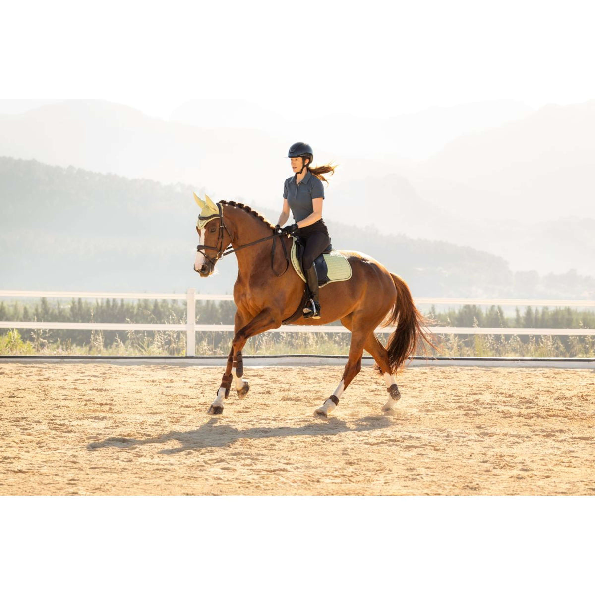 LeMieux Tapis de Selle Suede Close Contact Square de Saut Macaron