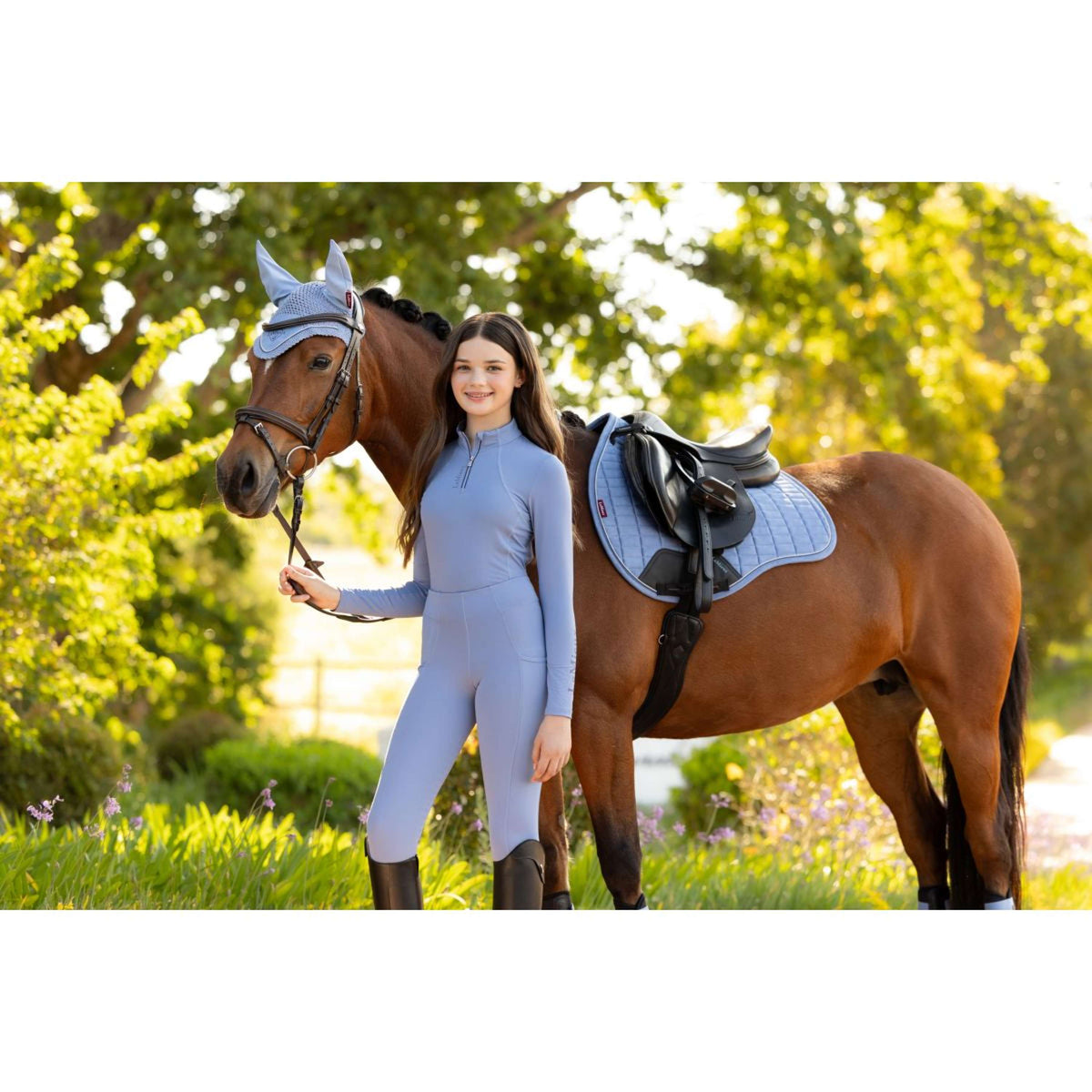 LeMieux Tapis de Selle Suede Square Polyvalent Powder Blue