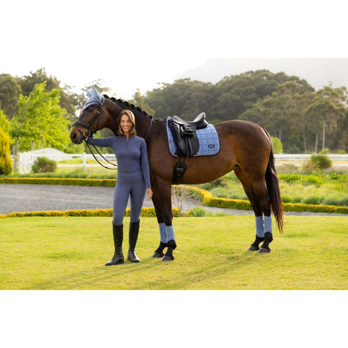 LeMieux Tapis de Selle Loire Classic Square Dressage Powder Blue