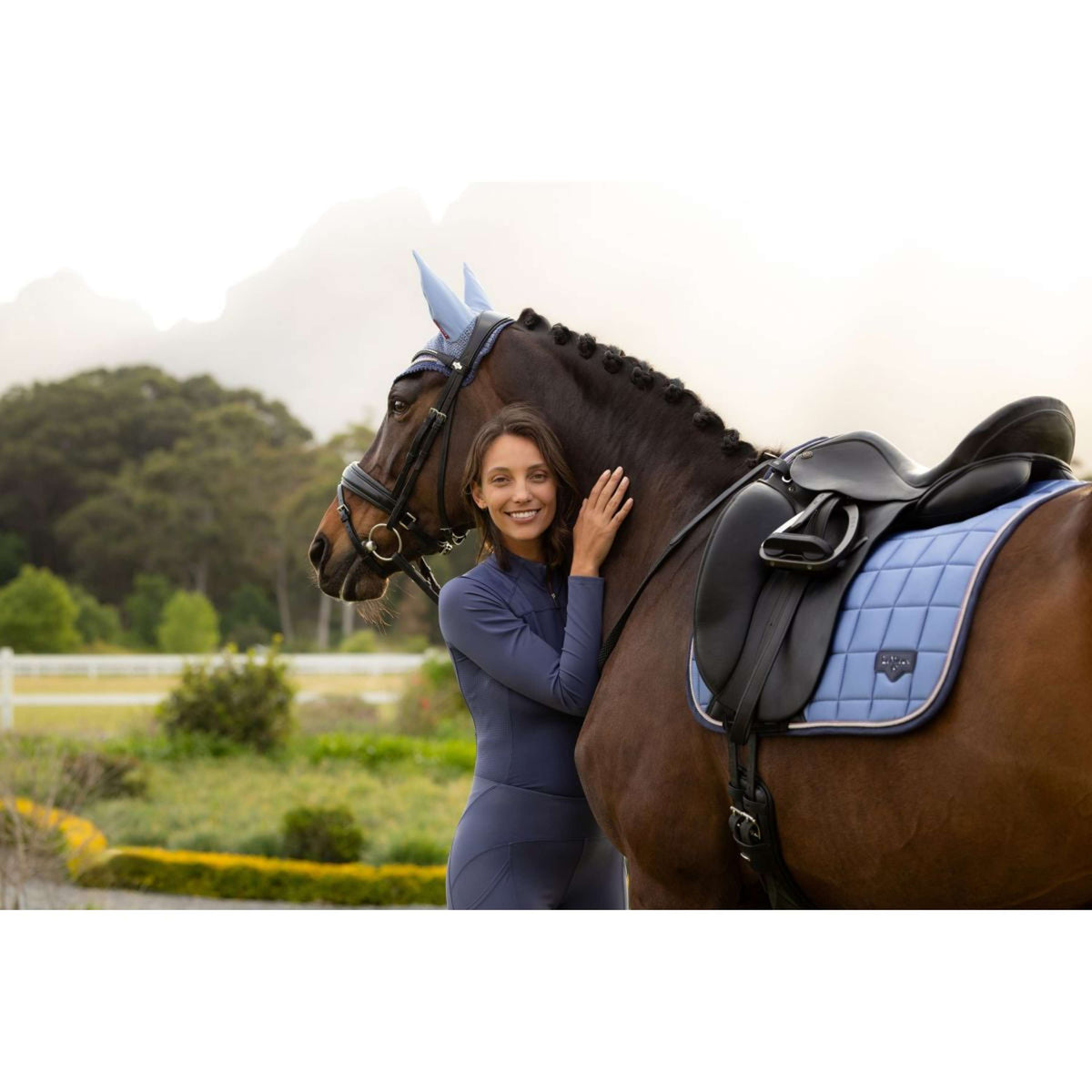 LeMieux Tapis de Selle Loire Classic Square Dressage Powder Blue