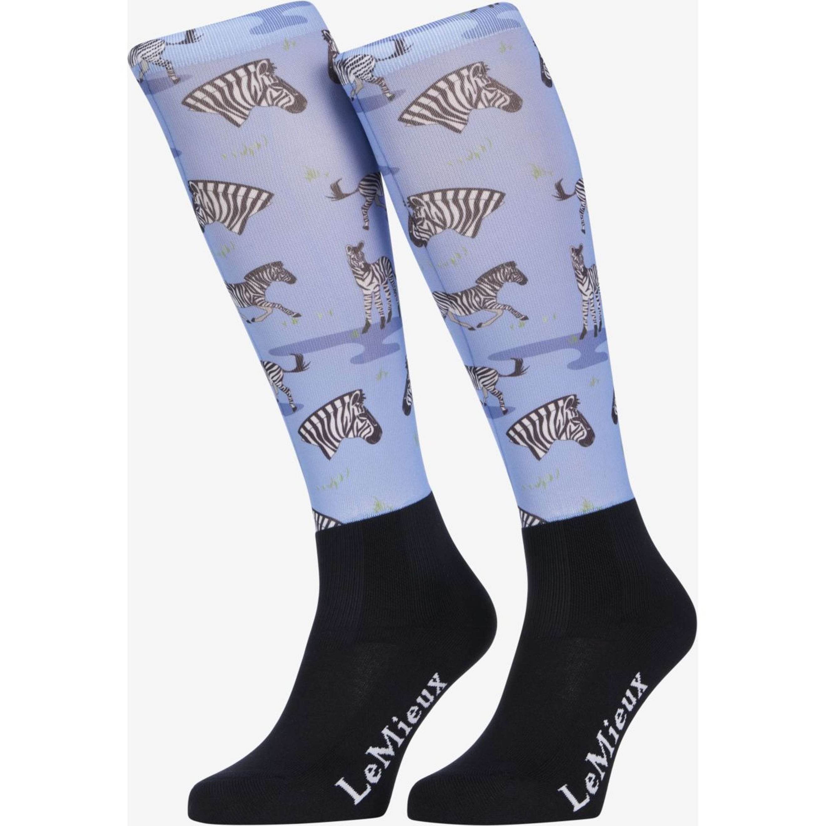 LeMieux Chaussettes Footsie Zebra Noir/Bleu