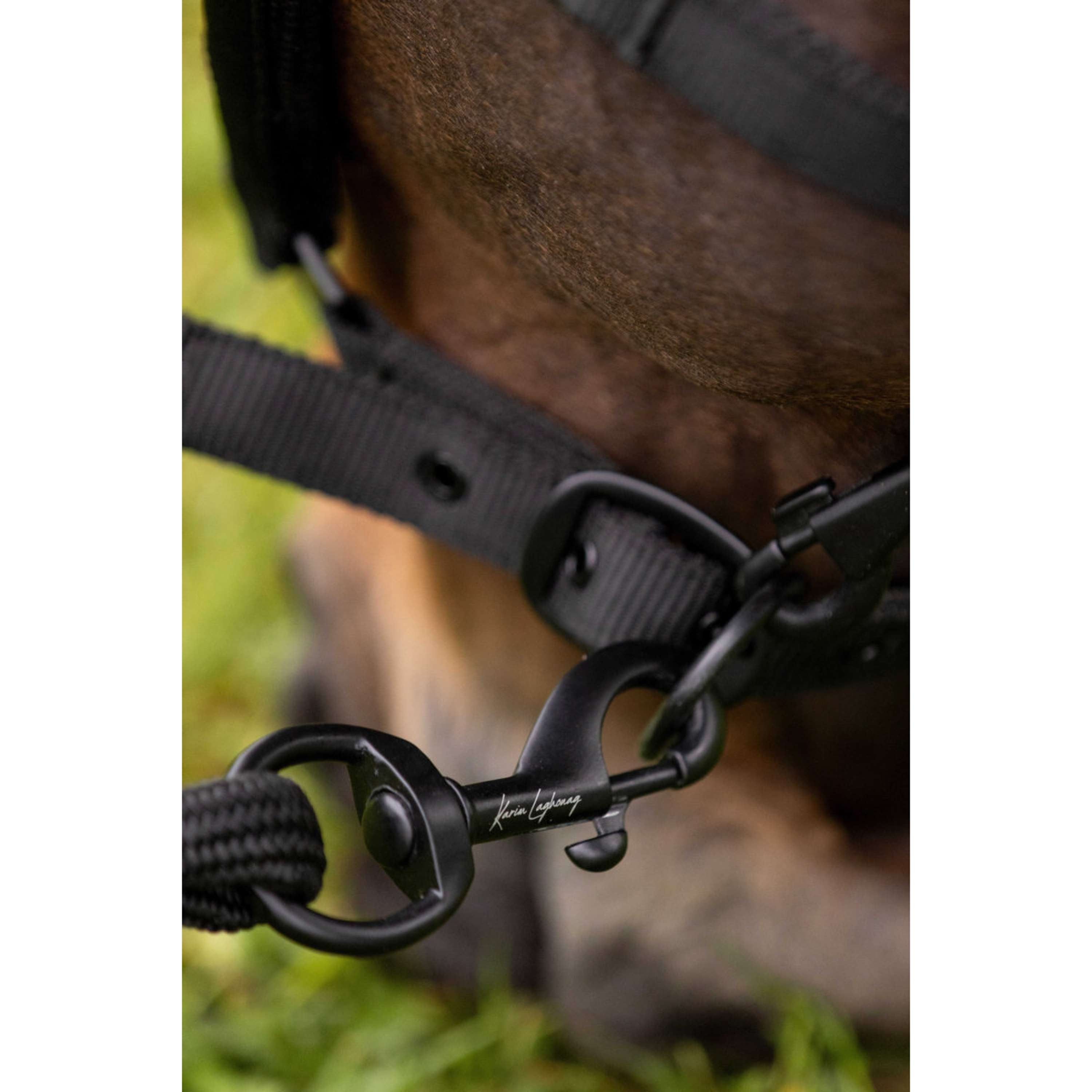 K by EQUITHÈME Corde pour Licol Triton avec Mousqueton Noir