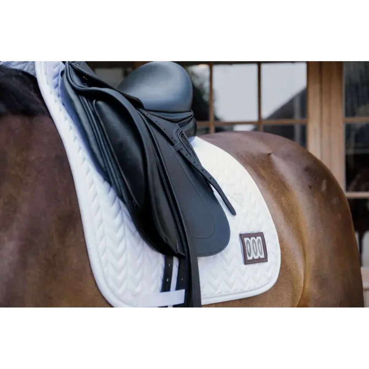 Kentucky Horsewear Tapis de Selle Fishbone Competiton Dressage Blanc