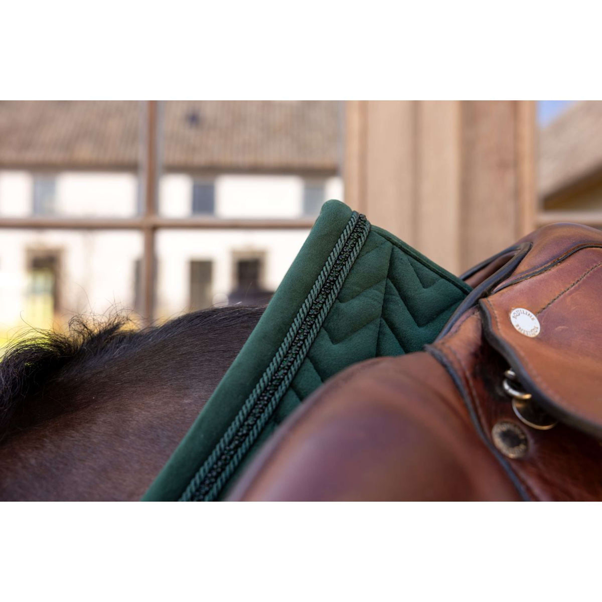 Kentucky Tapis de Selle Velvet Mini Pearls de Saut Pine Green