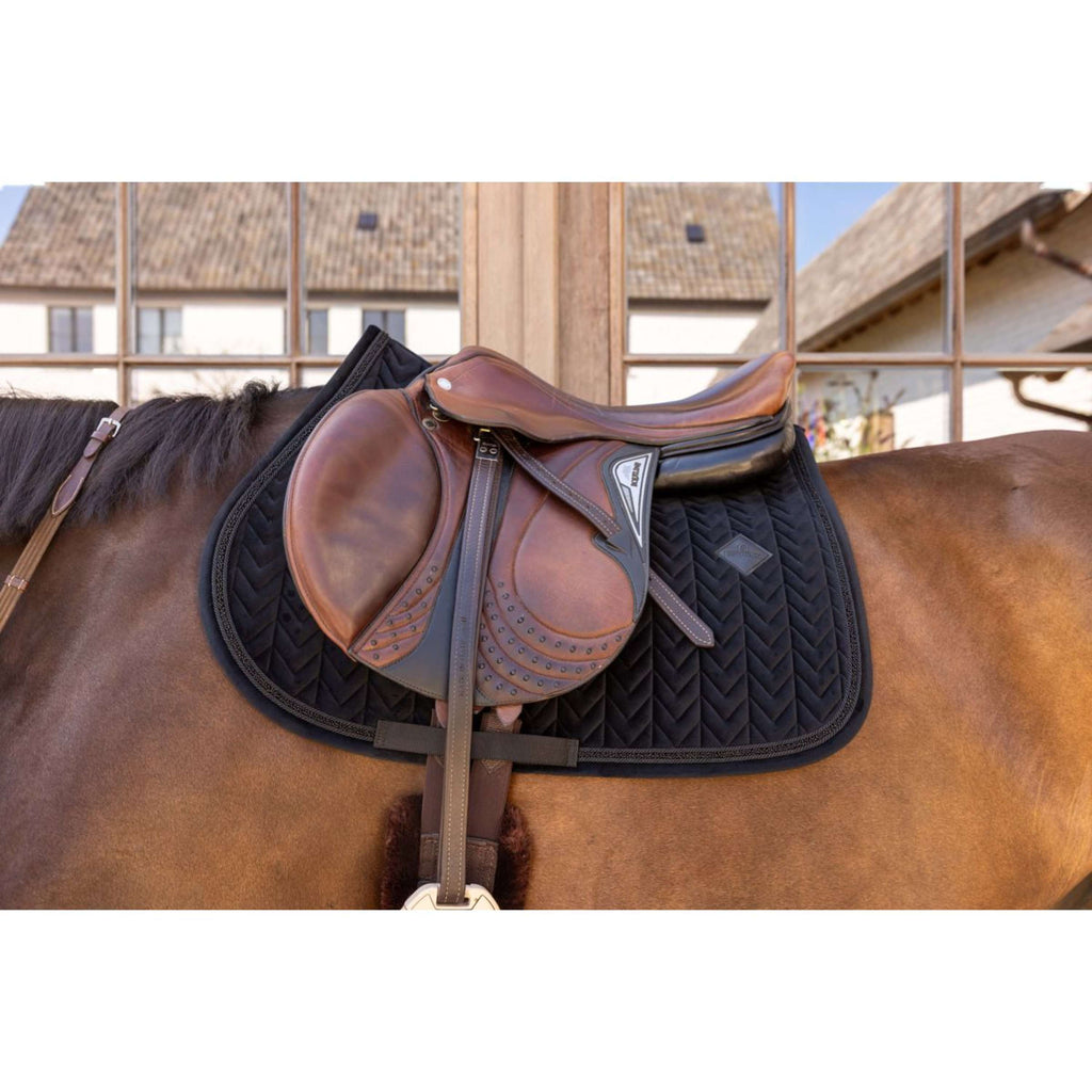 Kentucky Tapis de Selle Velvet Mini Pearls de Saut Noir