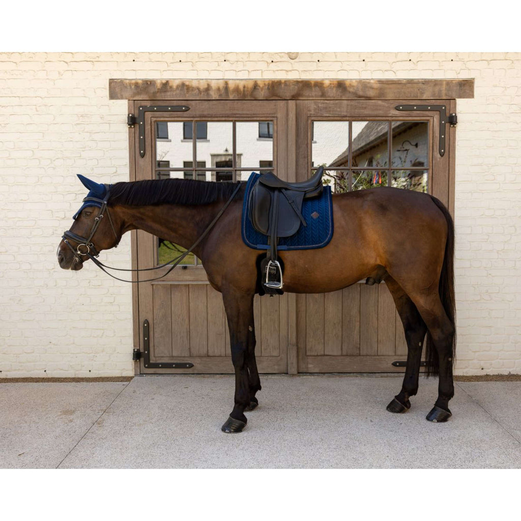 Kentucky Tapis de Selle Velvet Mini Pearls Dressage Marin