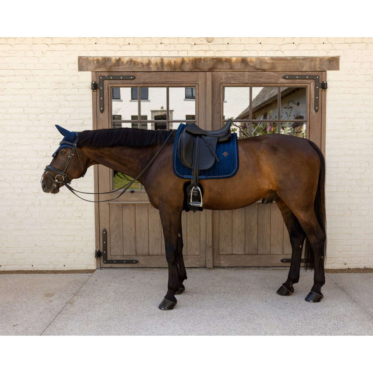 Kentucky Tapis de Selle Velvet Mini Pearls Dressage Marin