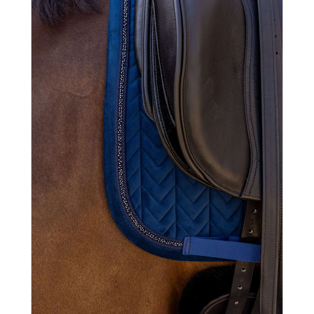 Kentucky Tapis de Selle Velvet Mini Pearls Dressage Marin