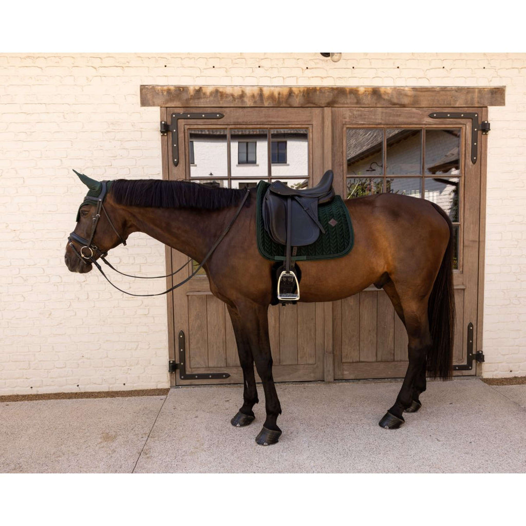 Kentucky Tapis de Selle Velvet Mini Pearls Dressage Pine Green