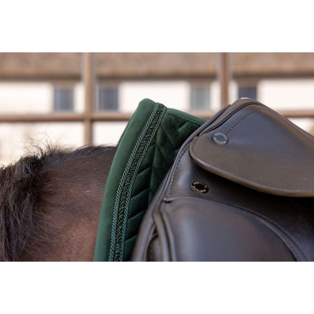 Kentucky Tapis de Selle Velvet Mini Pearls Dressage Pine Green