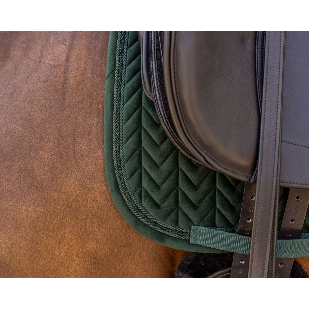 Kentucky Tapis de Selle Velvet Mini Pearls Dressage Pine Green