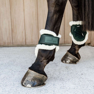 Kentucky Protège-Boulets Young Horse Velvet Vegan Fourrure Vert foncé